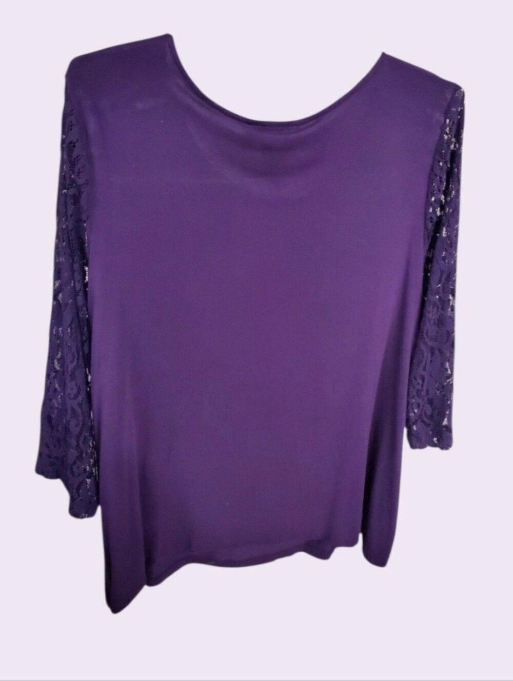 Lane Bryant Purple Lace Sleeve Long Sleeve Top Sz 22/24